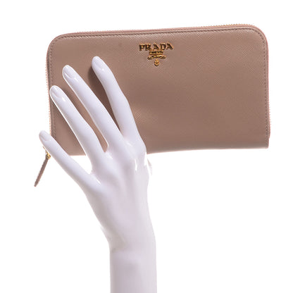 Prada Saffiano Metal Zip Around Wallet Cammeo 2 of 9