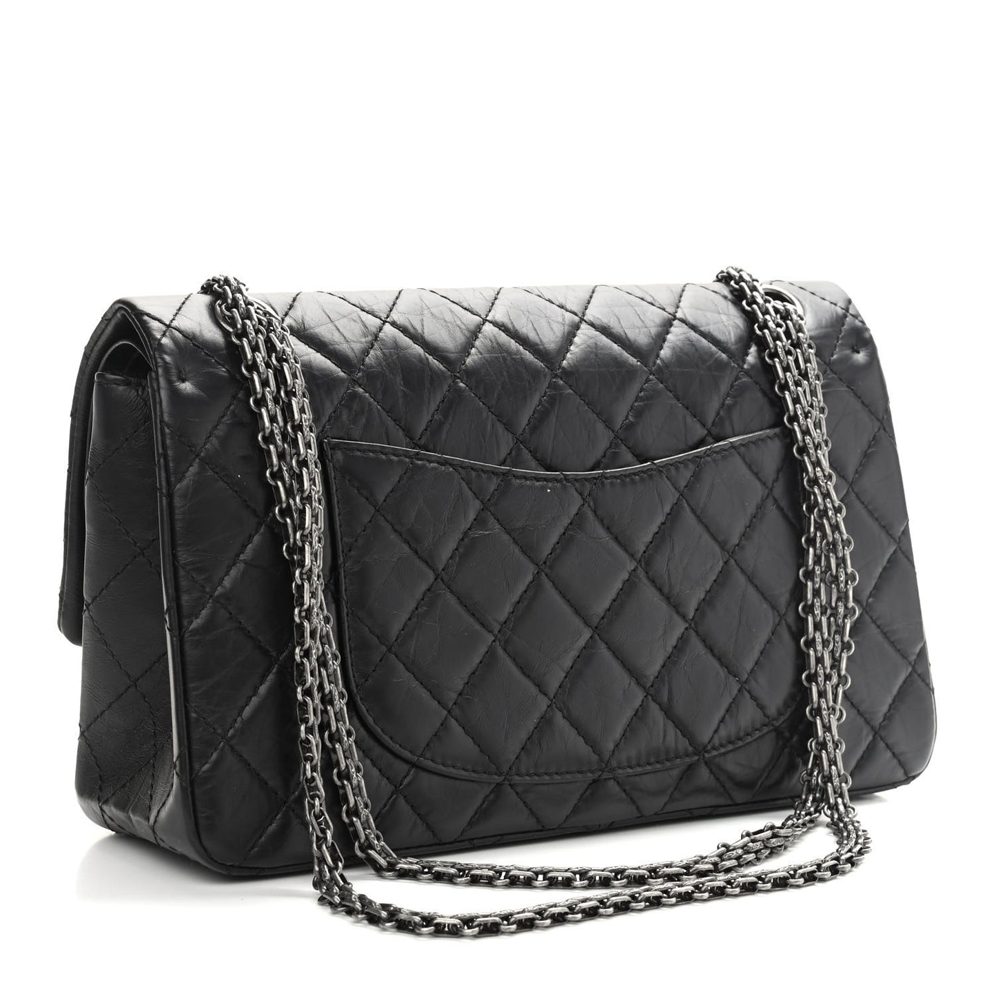 Aged Calfskin Quilted 2.55 Reissue 226 Flap Black