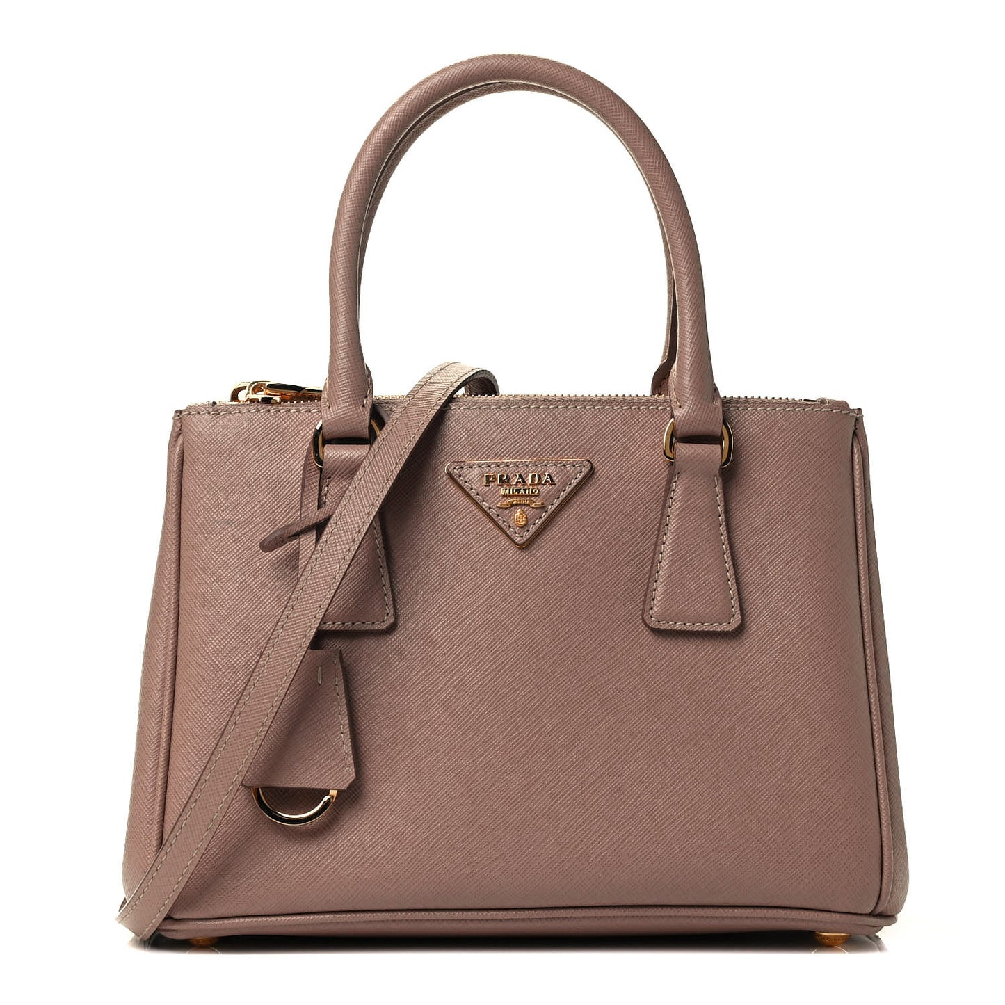 Saffiano Mini Galleria Double Zip Tote Cipria