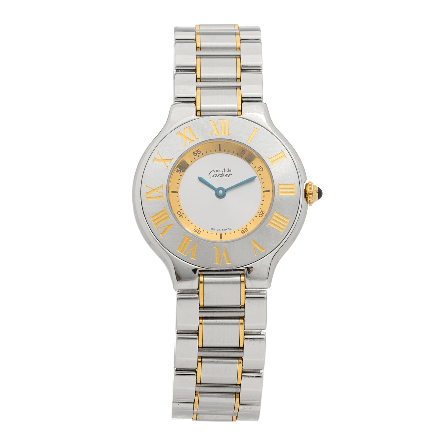 Stainless Steel 18K Yellow Gold 31mm Must De 21 Quartz Watch