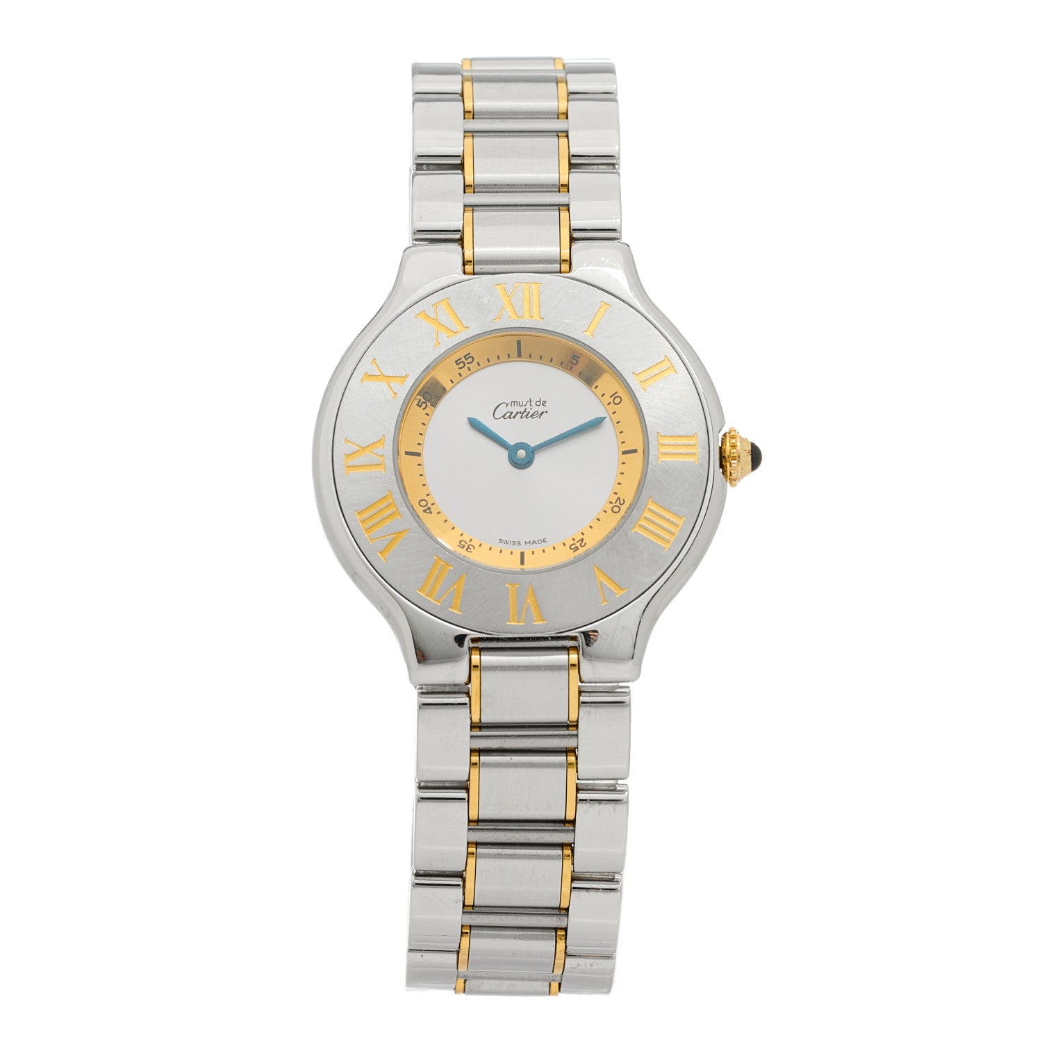 Cartier Stainless Steel 18K Yellow Gold 31mm Must De 21 Quartz Watch 1 of 5