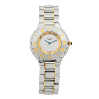 Cartier Stainless Steel 18K Yellow Gold 31mm Must De 21 Quartz Watch 1 of 5
