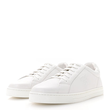 Fendi Vitello Karligraphy Embossed Low Top Sneakers 38.5 White 4 of 8