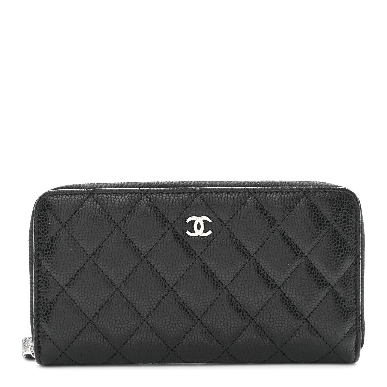 Chanel Caviar Quilted Large Gusset Zip Around Wallet Black 1 of 10