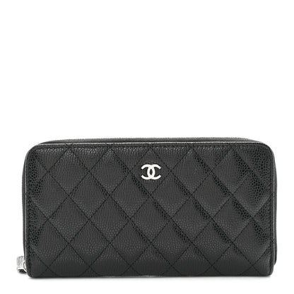 Chanel Caviar Quilted Large Gusset Zip Around Wallet Black 1 of 10