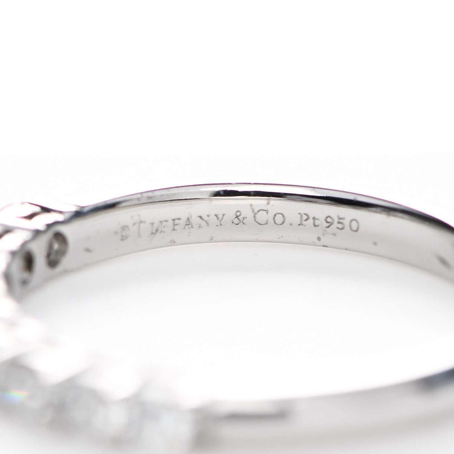 Tiffany Platinum Diamond .31ctw Half Circle Embrace Band Ring 45 3.5 4 of 5
