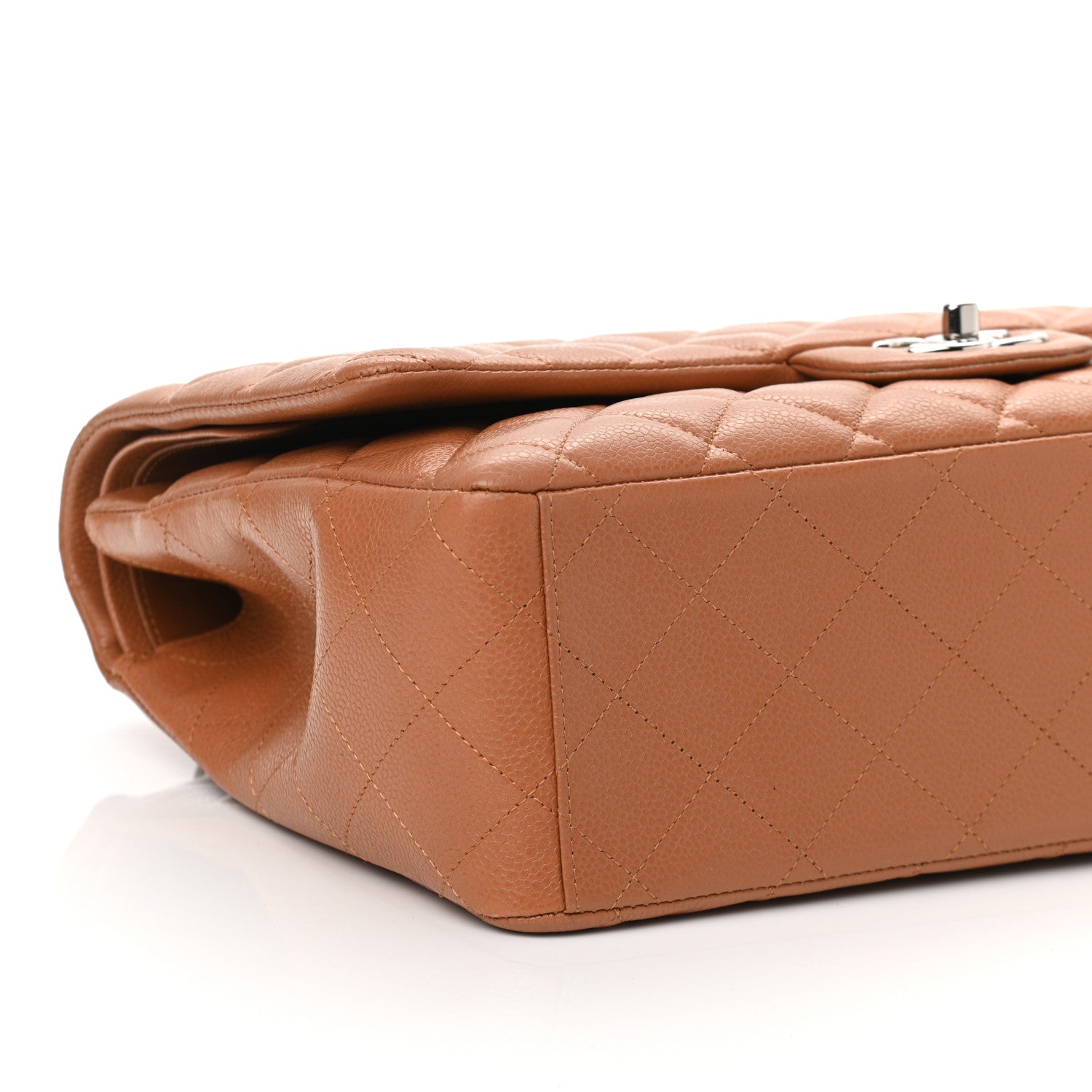 Chanel Caviar Quilted Maxi Double Flap Light Brown 8 of 9