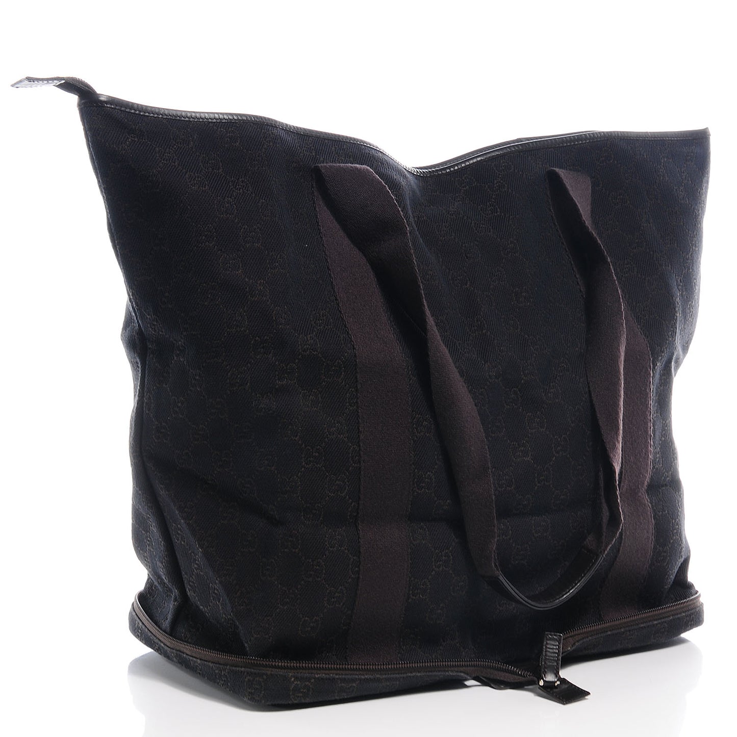 Denim Monogram Large Collapsible Travel Tote Dark Brown