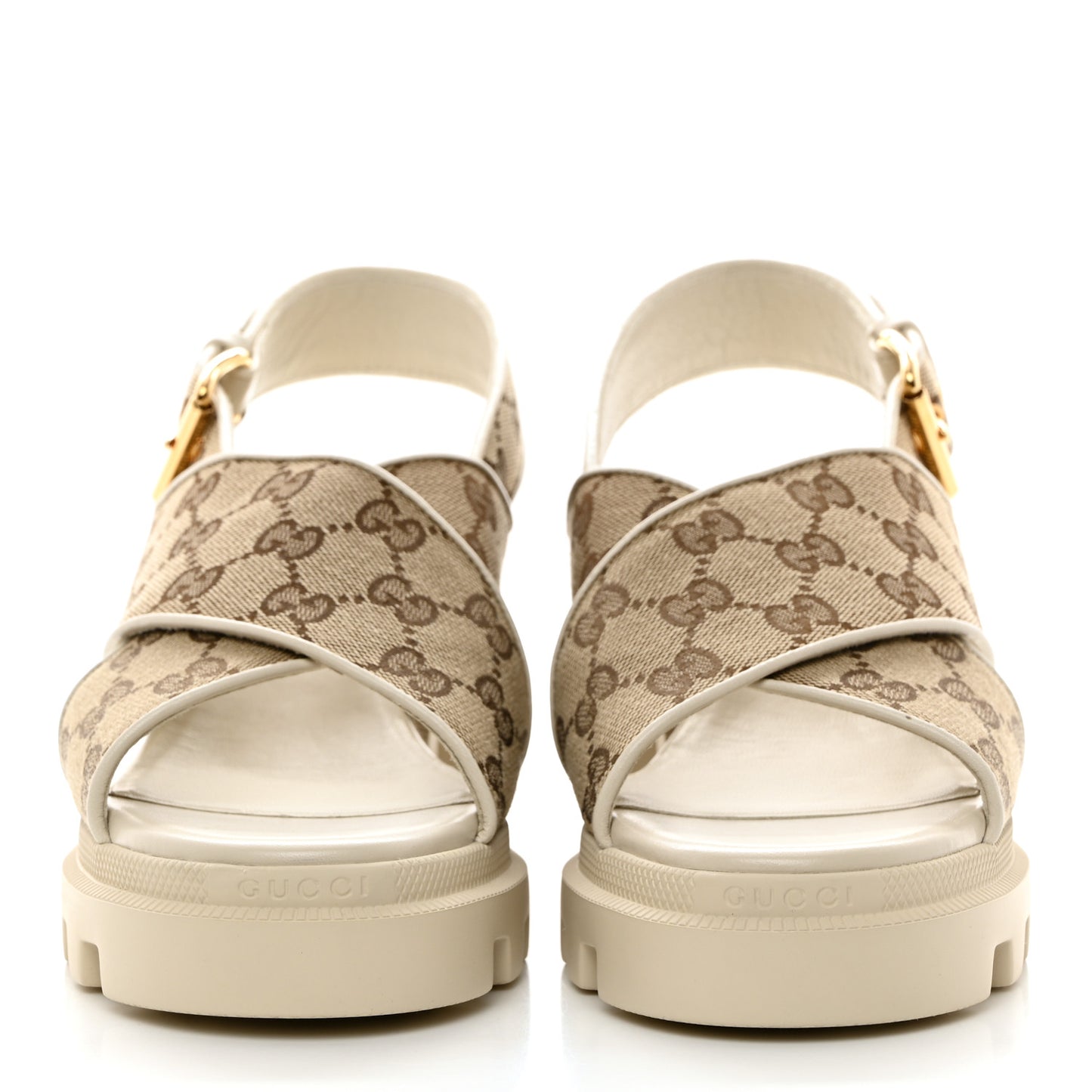 Monogram Granada Kid Trip 40/72mm Lug Sole Sandals 39 Beige Ebony Mystic White