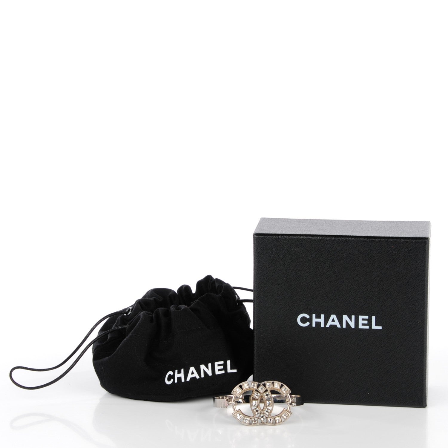 Chanel Crystal Baguette CC Bracelet Silver 6 of 6