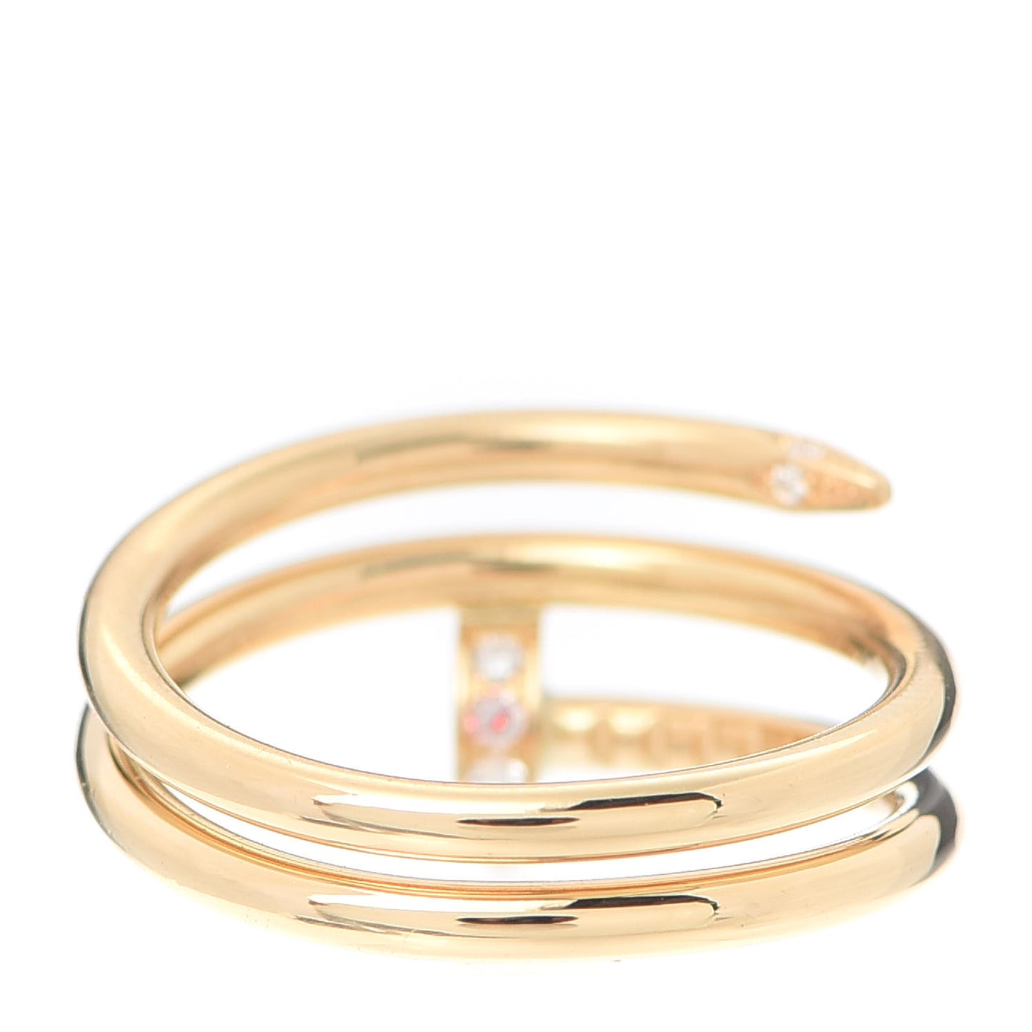 18K Yellow Gold Diamond Double Juste Un Clou Ring 48 4.5