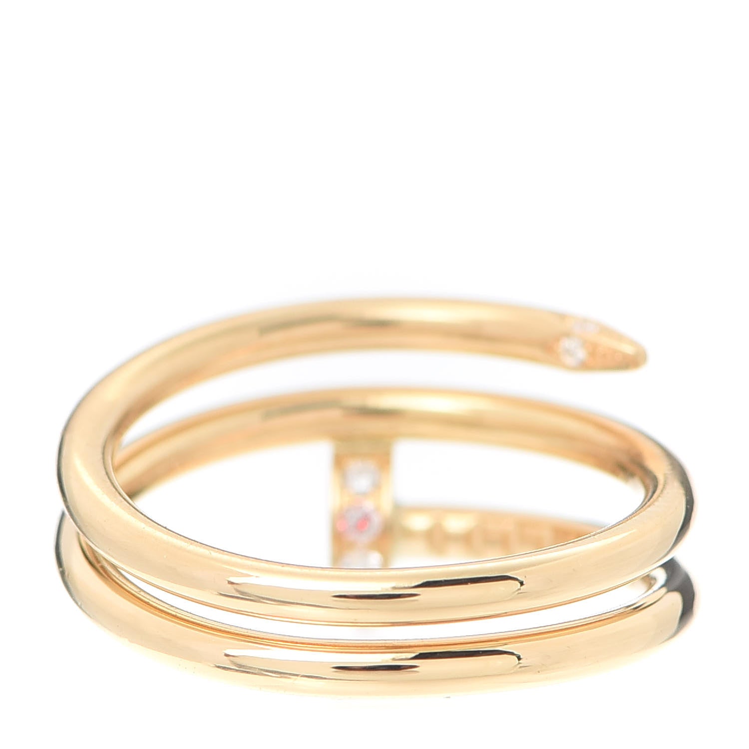 Cartier 18K Yellow Gold Diamond Double Juste Un Clou Ring 48 4.5 3 of 6