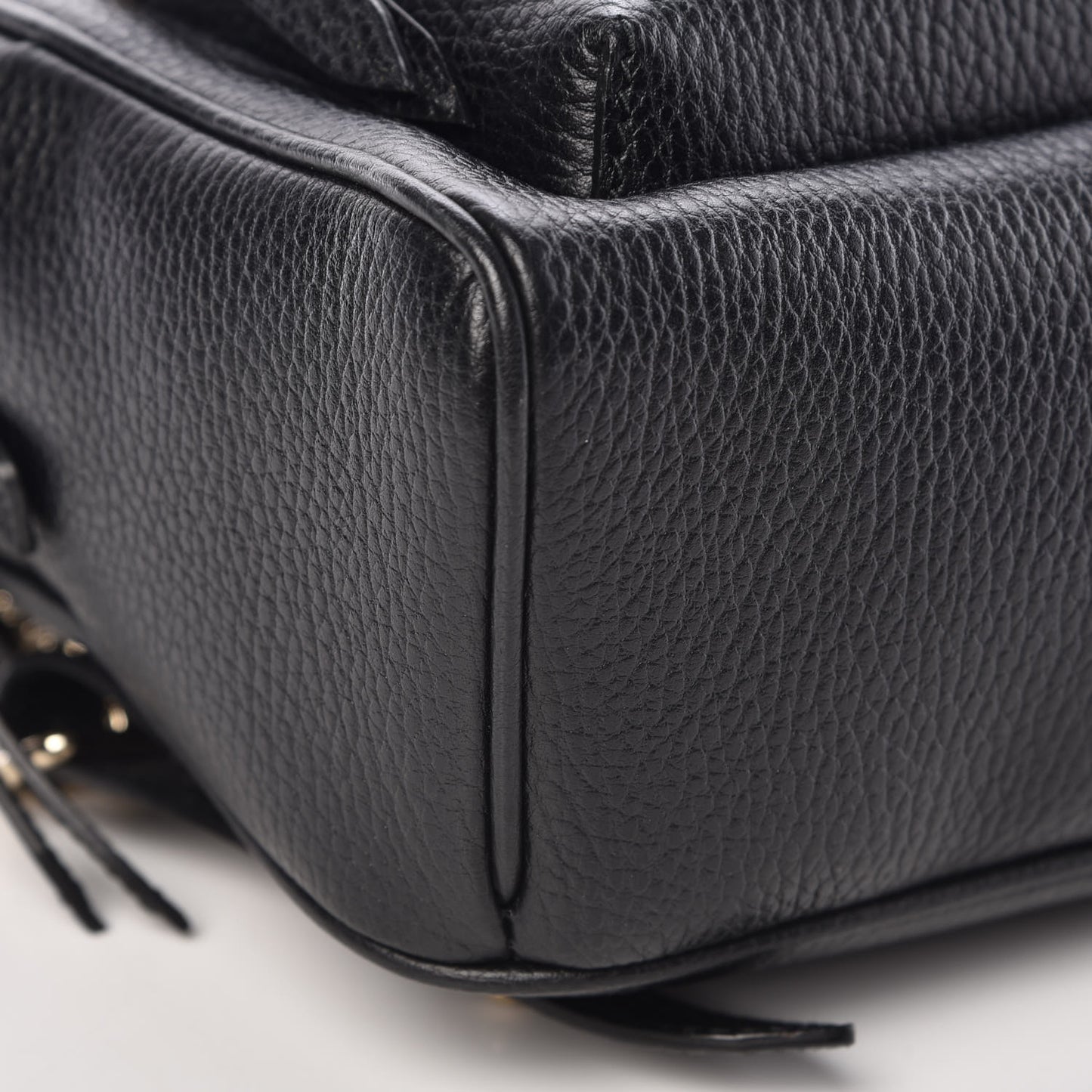 Pebbled Calfskin Soho Chain Backpack Black