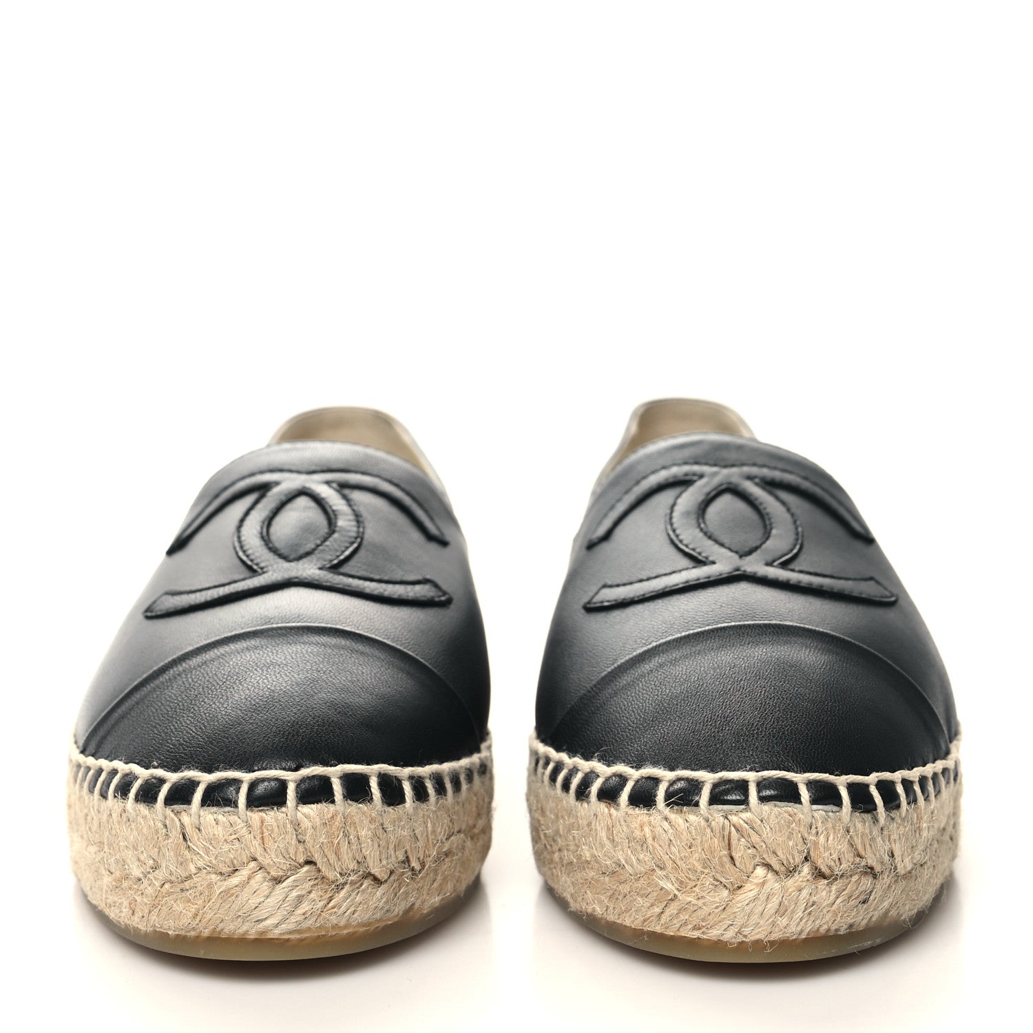 Chanel Lambskin CC Espadrilles 36 Black 2 of 9
