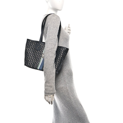 Moynat Grained Calfskin Canvas 1920 Oh! Tote Ruban PM Carbon Silver 2 of 10