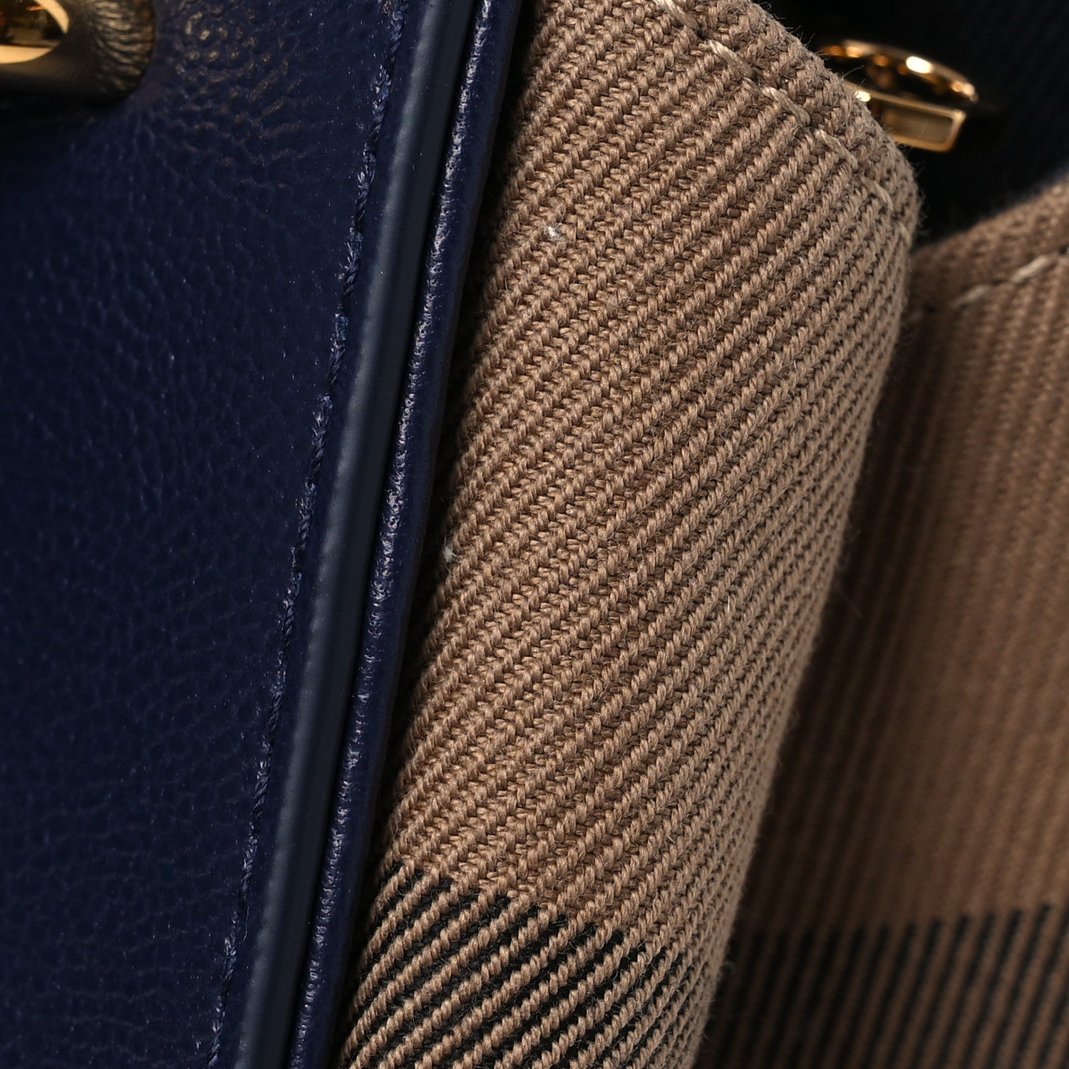 Burberry Calfskin Mega Check Mini Banwell Tote Dark Canvas Blue 13 of 13