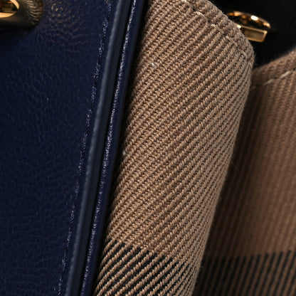 Burberry Calfskin Mega Check Mini Banwell Tote Dark Canvas Blue 13 of 13