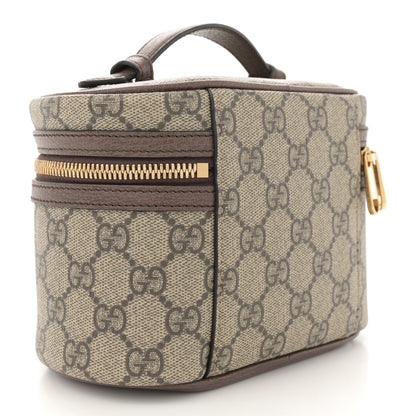 Gucci GG Supreme Monogram Textured Calfskin Web Ophidia Vanity Cosmetic Case Beige Ebony New Acero 3 of 7