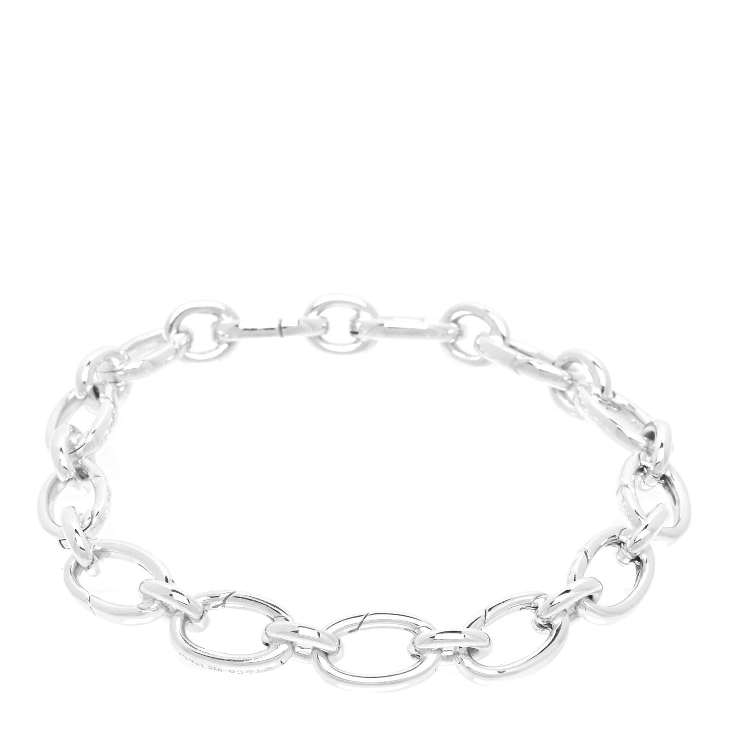 Sterling Silver Oval Clasping Link Bracelet