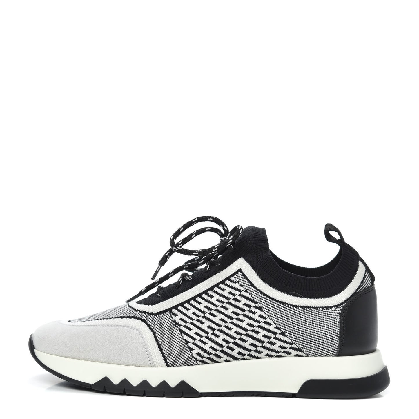 Knit Bi-Color Womens Addict Sneakers 37 Black White