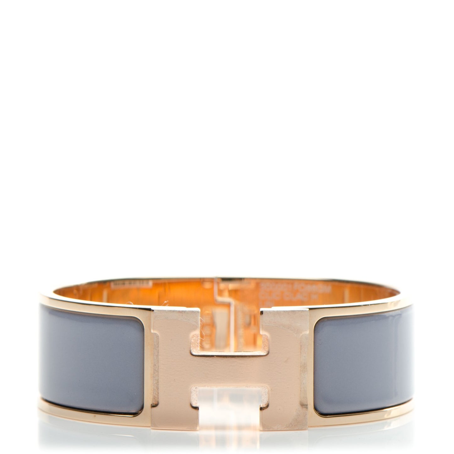 Enamel Wide Clic Clac H Bracelet GM Bleu Lin