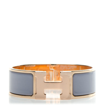 Hermes Enamel Wide Clic Clac H Bracelet GM Bleu Lin 1 of 5