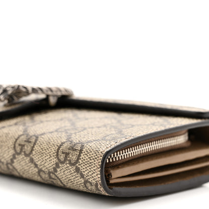 Gucci GG Supreme Monogram Dionysus Chain Clutch Wallet Beige Taupe 9 of 9