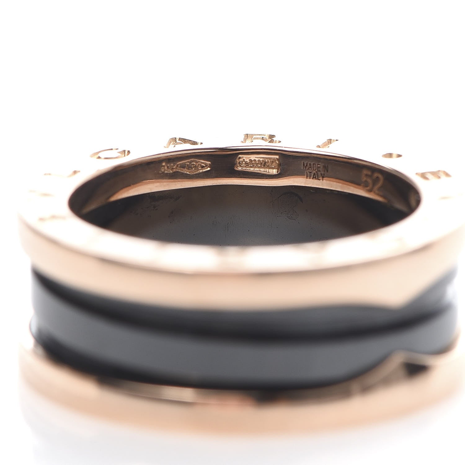 Bulgari 18K Rose Gold Black Ceramic B.Zero1 Two-Band Ring 52 6 5 of 7