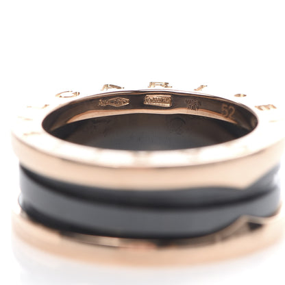 Bulgari 18K Rose Gold Black Ceramic B.Zero1 Two-Band Ring 52 6 5 of 7