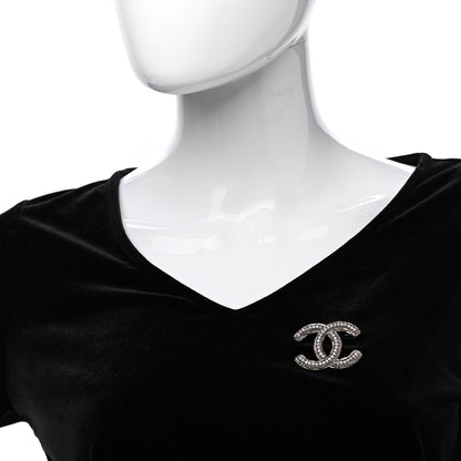 Chanel Crystal CC Brooch Silver 2 of 5