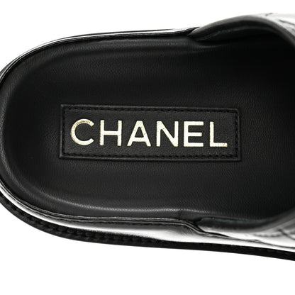 Chanel Lambskin Quilted Velcro Dad Chain CC Slide Sandals 38 Black 8 of 8