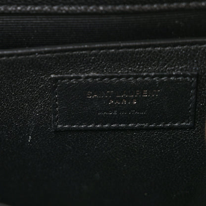 Saint Laurent Grain De Poudre Textured Mixed Matelasse Triquilt Medium Monogram Monochrome Satchel Black 11 of 12