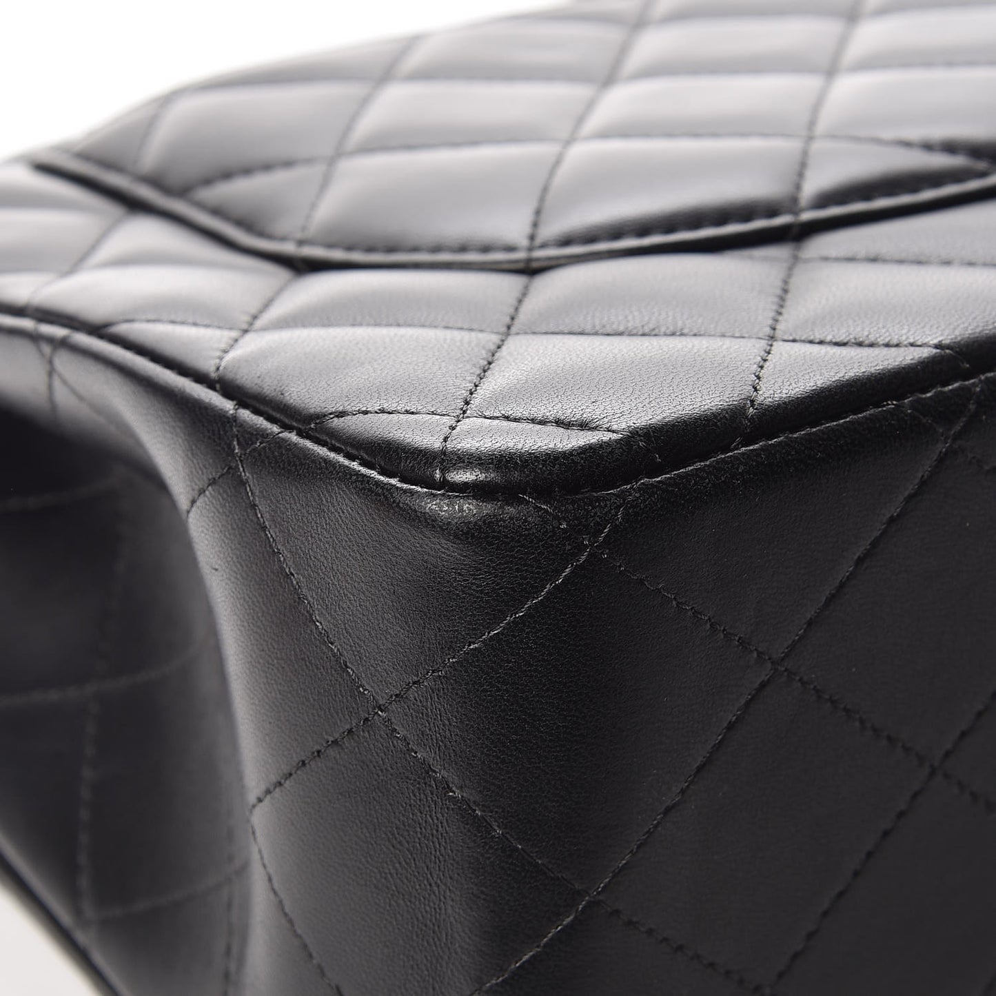 Lambskin Quilted Jumbo Double Flap Black