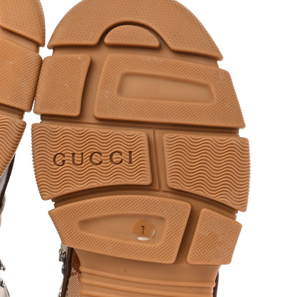 Gucci X SEGA Suede Calfskin GG Monogram Mens Flashtrek High-Top Sneakers 7 New Cuir Beige Ruggine 6 of 8