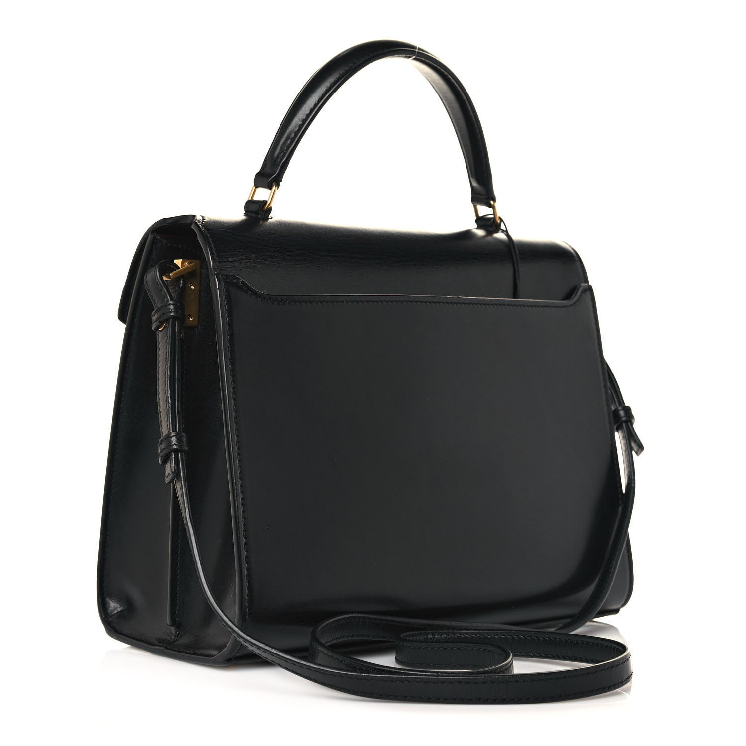 Saint Laurent Smooth Calfskin Medium Classic Monogram Cassandra Top Handle Black Rouge Legion 3 of 13