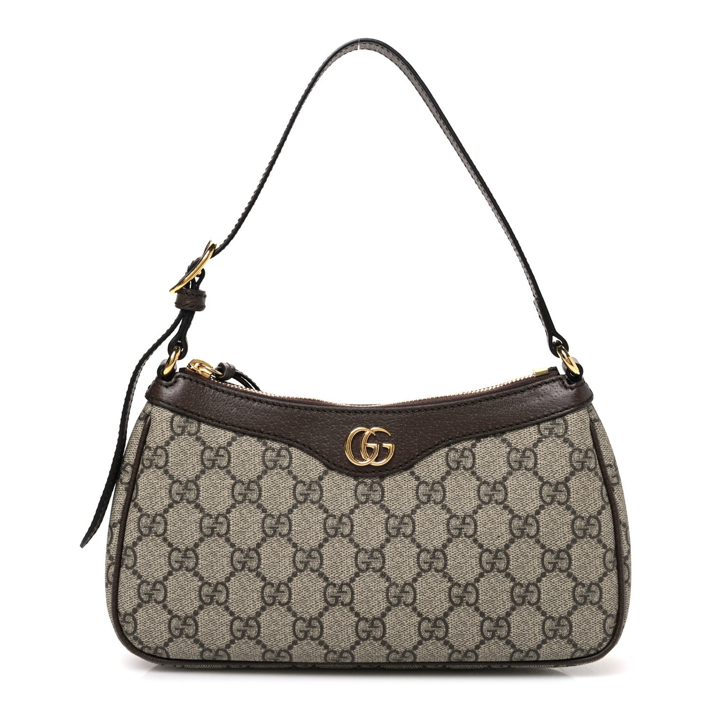 GG Supreme Monogram Textured Dollar Calfskin Small Ophidia Hobo Beige Ebony New Acero