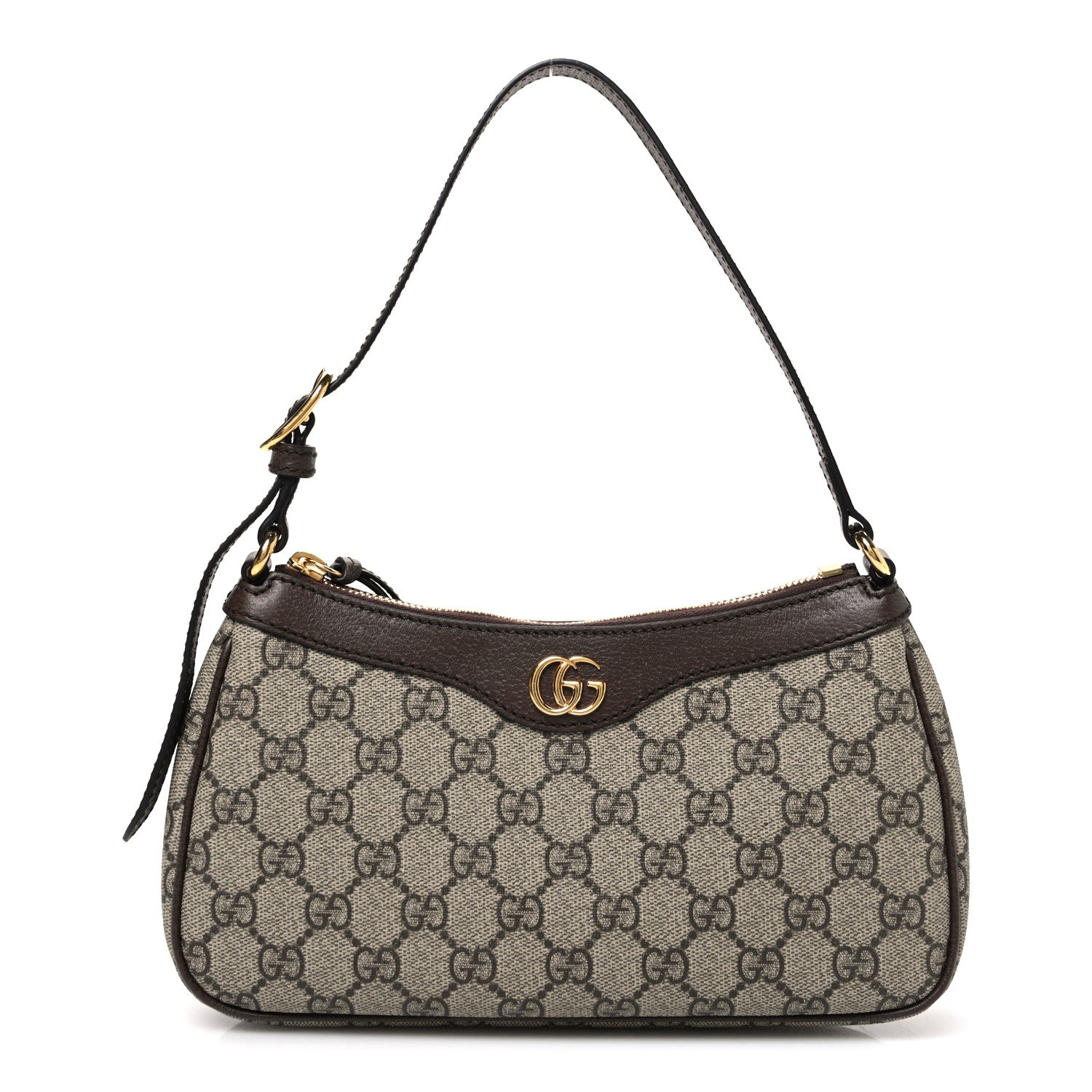 Gucci GG Supreme Monogram Textured Dollar Calfskin Small Ophidia Hobo Beige Ebony New Acero 1 of 10