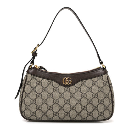 Gucci GG Supreme Monogram Textured Dollar Calfskin Small Ophidia Hobo Beige Ebony New Acero 1 of 10
