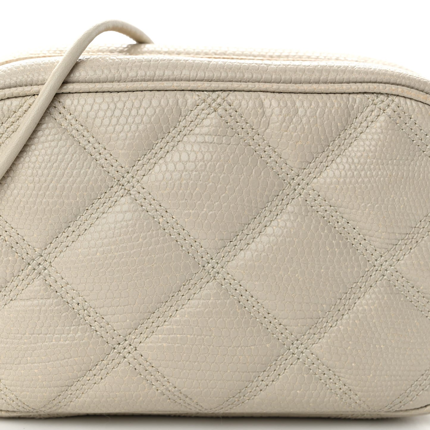 Lizard Embossed Becky Camera Bag Blanc Vintage