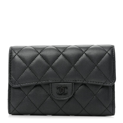 Chanel Lambskin Quilted Medium Flap Wallet So Black 1 of 17