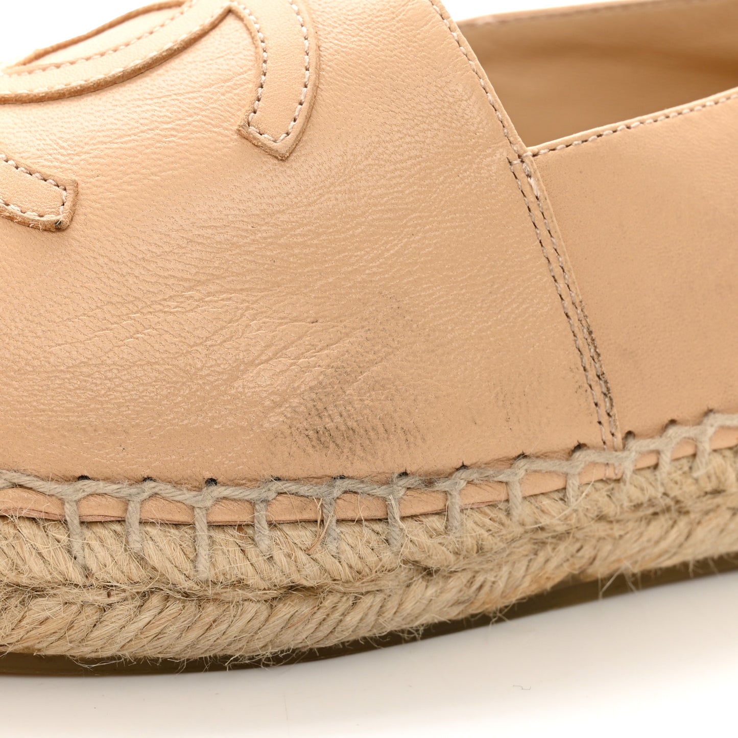 Lambskin CC Espadrilles 37 Beige Black
