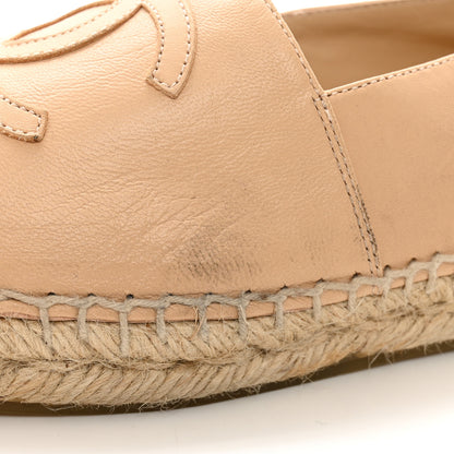 Chanel Lambskin CC Espadrilles 37 Beige Black 7 of 9