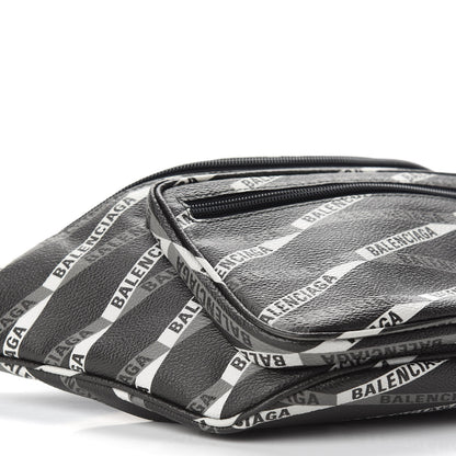 Balenciaga Coated Canvas Losange Monogram Explorer Belt Bag Black Grey 8 of 9