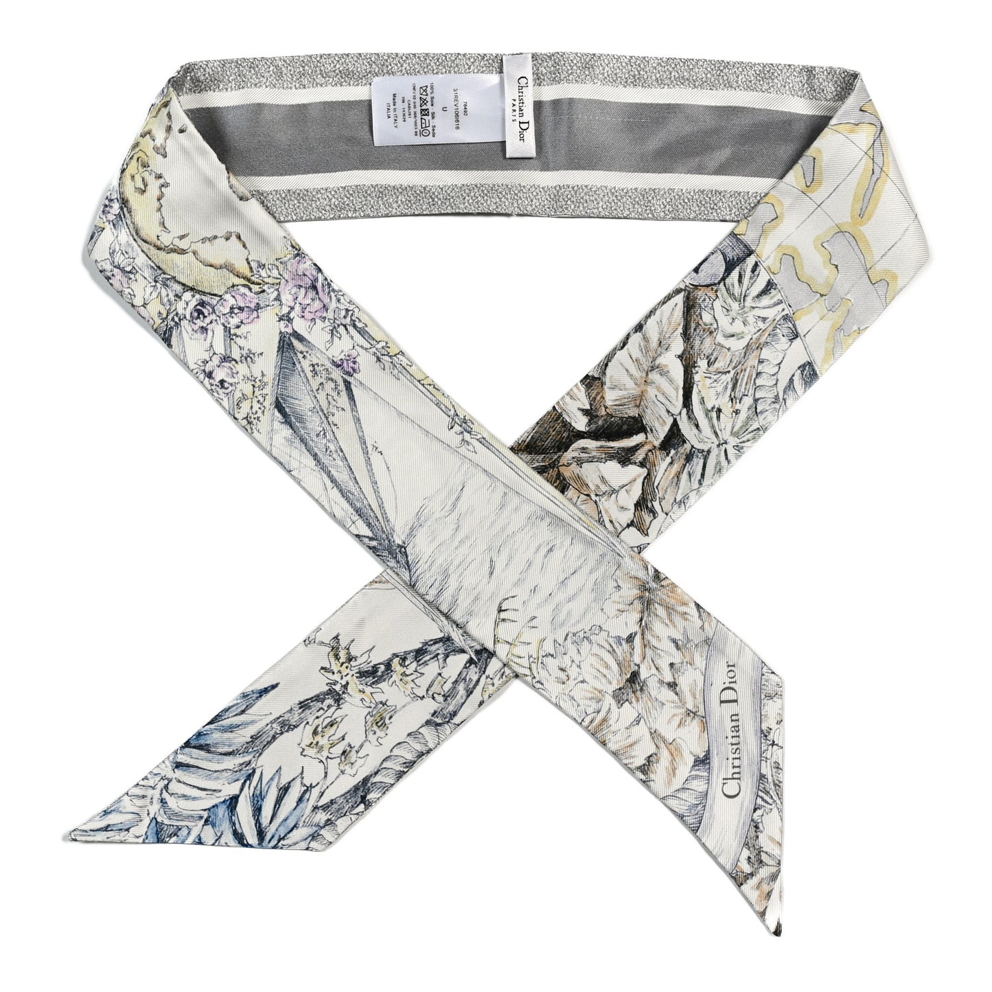 Silk  Rêve d'infini Mitzah Scarf Grey