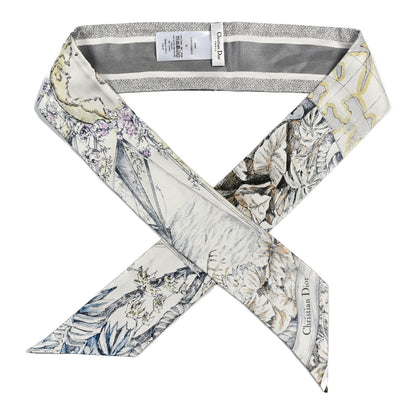 Christian Dior Silk  Rêve d'infini Mitzah Scarf Grey 1 of 4