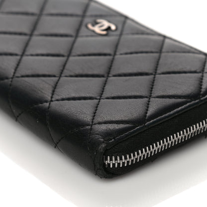 Chanel Lambskin Quilted Large Gusset Zip Around Wallet Black 11 of 12