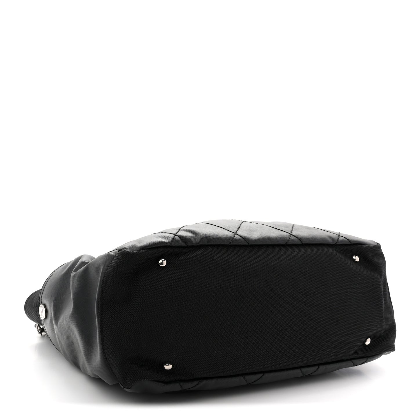 Coated Canvas Quilted Large Paris Biarritz Tote Black