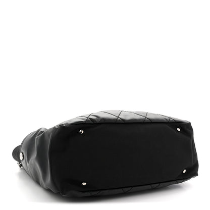 Chanel Coated Canvas Quilted Large Paris Biarritz Tote Black 5 of 11