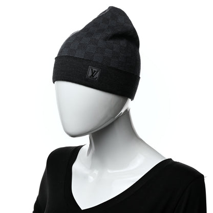 Louis Vuitton LOUIS VUITTON Wool Bonnet Petit Damier Graphite Beanie Hat 1 of 5