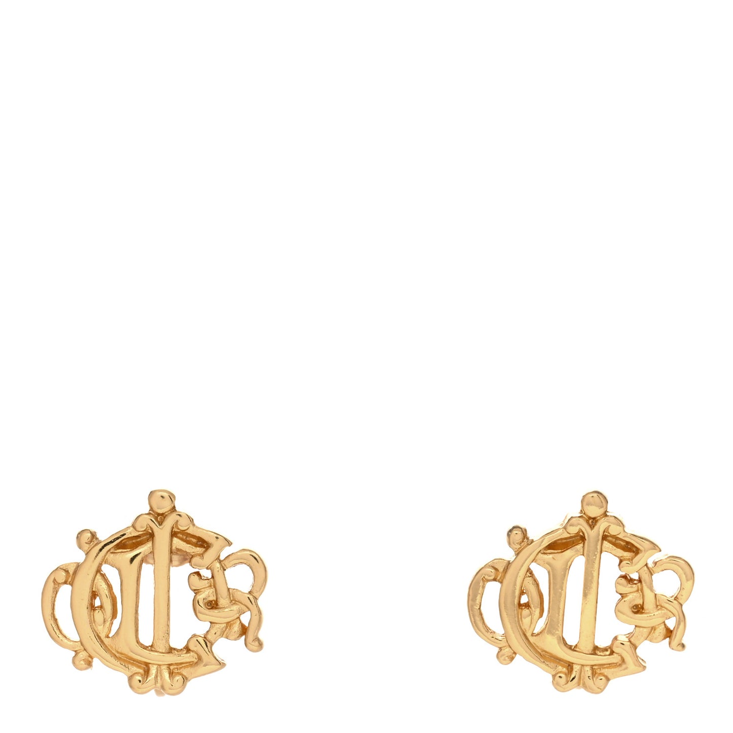 Logo Clip On Earrings Gold